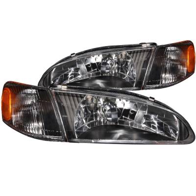 Anzo USA - Anzo USA Black Crystal Headlight Set w/Corners for Corolla 121131