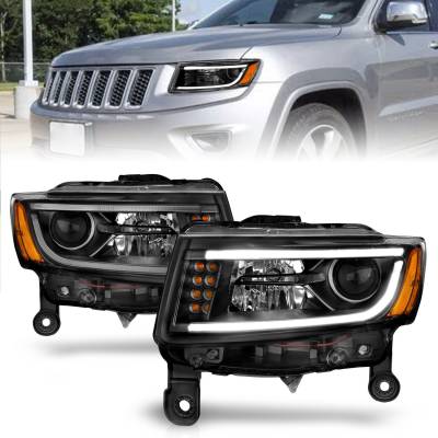 Anzo USA - Anzo USA Plank Style Projector Headlights Black for Grand Cherokee 111329