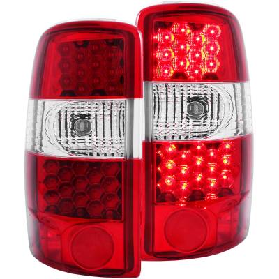 Anzo USA - Anzo USA Chrome LED Red/Clear Lens Taillight Set Suburban/Tahoe/Yukon 311001