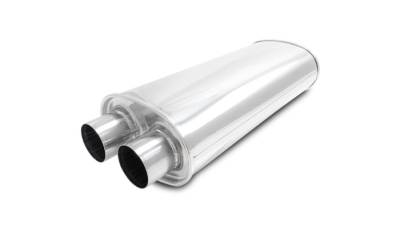 Vibrant Performance - Vibrant 10538 STREETPOWER Oval Muffler 2.5" I/O Dual In/Out 18" Body Length