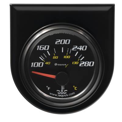 Equus - Equus E6262 Gauge Water Temp 2" 100-28F 90 Sweep Elec Black 6000
