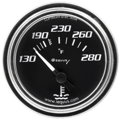 Equus - Equus E7232 Gauge Water Temp 2" 130-28F 90 Sweep Mech Chrome 7000