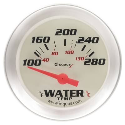 Equus - Equus E8262 Gauge Water Temp 2" 100-28F 90 Sweep Elec White 8000