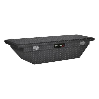 TrailFX - TrailFX 120633 Crossover Angled 63" Matte Black Alum Tool Box Single Lid