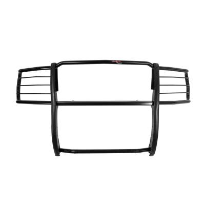 TrailFX - TrailFX E0033B Grille Guard 1-Piece Gloss Black Steel 1.5" Dia w/Brush Guard