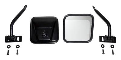 RT Offroad - RT Offroad RT30021 Black Quick Release Mirror Set for 97-18 Jeep Wrangler JK/TJ