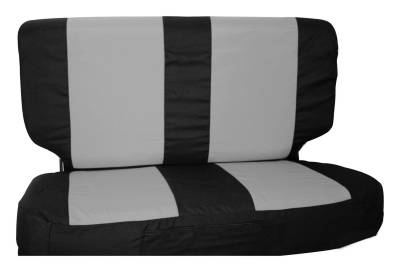 RT Offroad - RT Offroad SCP20121 Black/Gray Rear Seat Cover Set for 97-02 Jeep Wrangler TJ