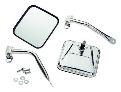 RT Offroad - RT Offroad RT30001 Polished SS Left/Right Mirror Kit for 76-95 CJ5/CJ7/CJ8/YJ