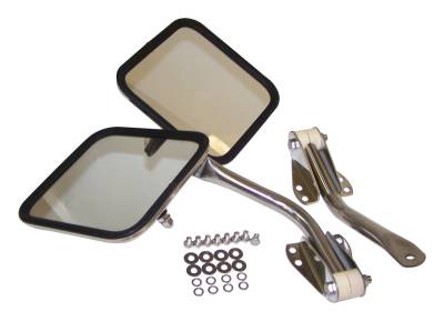 RT Offroad - RT Offroad RT30003 Polish SS L&R Mirror Kit for 55-95 CJs/YJ Wrangler