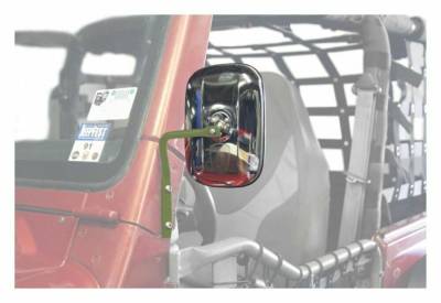 Steinjager - Steinjager A-Pillar Mount Side Mirror Kit-Locas Green for Wrangler TJ J0047289
