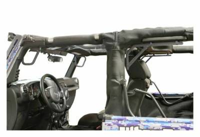 Steinjager - Steinjager Front/Rear Rigid Grab Handles-Gray Hammer for Jeep JK 2DR J0044769