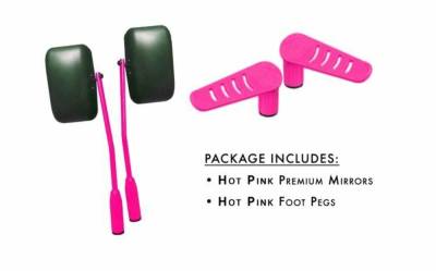 Steinjager - Steinjager Door Mirror/Foot Peg Set-Hot Pink for Jeep JK J0046532
