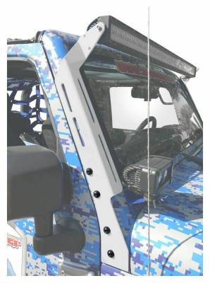 Steinjager - Steinjager 50" Upper Windshield Light Bracket Kit-White for Jeep JK J0047372