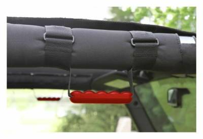 Steinjager - Steinjager Front/Rear Roll Bar Grab Handles Red for Wrangler JK J0043796