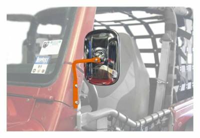 Steinjager - Steinjager A-Pillar Mount Side Mirror Kit-Orange for Wrangler TJ J0047282
