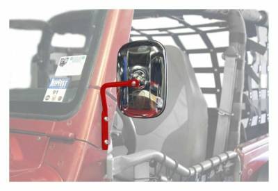Steinjager - Steinjager A-Pillar Mount Side Mirror Kit Red Baron for Wrangler TJ J0047283