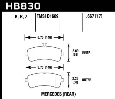 Hawk Performance - Hawk Performance PC Performance Ceramic Brake Pads HB830Z.667