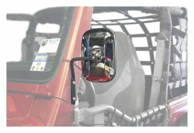 Steinjager - Steinjager A-Pillar Mount Side Mirror Kit-Text Black for Wrangler TJ J0047291