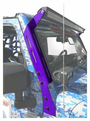 Steinjager - Steinjager 50" Upper Windshield Light Bracket Kit-Purple for Jeep JK J0047371