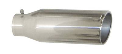 Pypes Performance Exhaust - Pypes EVT406-18 4" ID x 6" OD x 18" L Rolled B/O Exhaust Tail Pipe Tip Universal