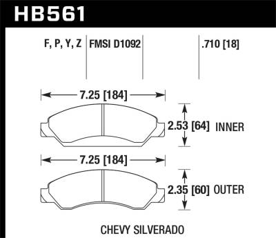 Hawk Performance - Hawk Performance LTS Light Truck & SUV Brake Pads HB561Y.710
