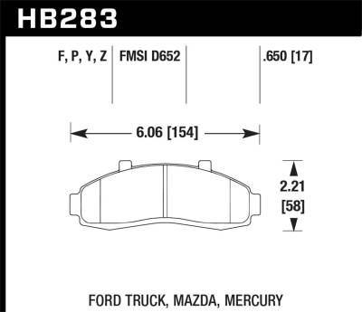 Hawk Performance - Hawk Performance LTS Light Truck & SUV Brake Pads HB283Y.650