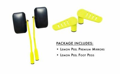 Steinjager - Steinjager Door Mirror/Foot Peg Set-Lemon Peel for Jeep JK J0043854