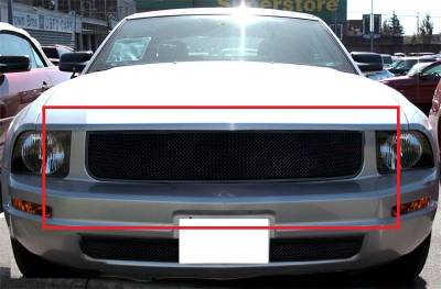 APS - APS Wire Mesh Grille Black 05-09 Ford Mustang V6 GR06GFJ12H
