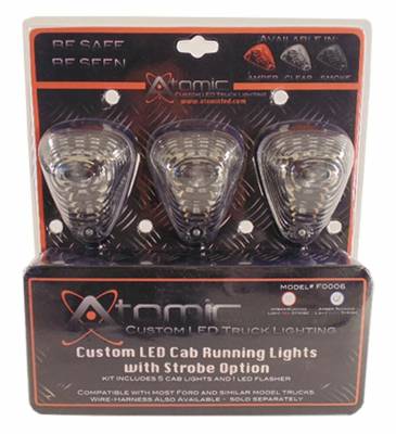 Atomic LED - AtomicLED F0006R First Responder LED Cab Roof Light Kit Red for Ford Super Duty