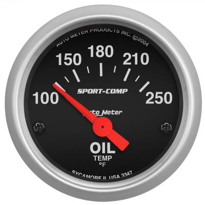 AutoMeter - AutoMeter 3347 Sport-Comp Air Core Oil Temperature Gauge 100-250 °F 2-1/16"