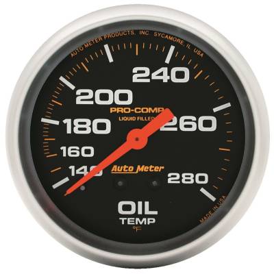AutoMeter - AutoMeter 5441 Pro-Comp Mech Oil Temp Liquid Filled Gauge 140-280°F/6' 2-5/8"
