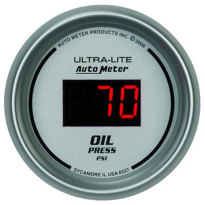 AutoMeter - AutoMeter 6527 Ultra-Lite Oil Pressure Gauge 5-100PSI 2-1/16"