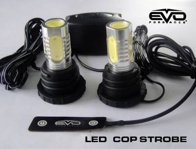 Cipa Mirrors - CIPA Mirrors 93191 EVO Formance LED Cop Headlight Strobe Blue