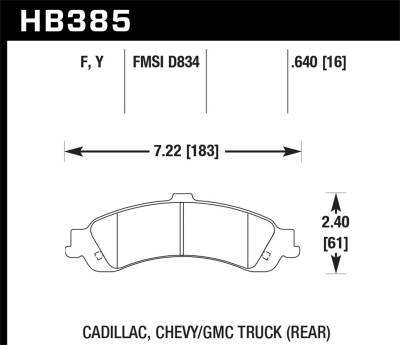 Hawk Performance - Hawk Performance HPS High Performance Street Brake Pads HB385F.640