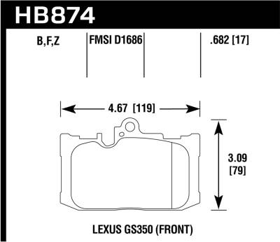 Hawk Performance - Hawk Performance LTS Light Truck & SUV Brake Pads HB874Y.682