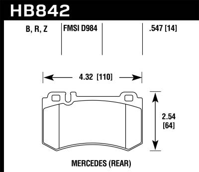Hawk Performance - Hawk Performance HPS 5.0 High Performance Street Brake Pads HB842B.547