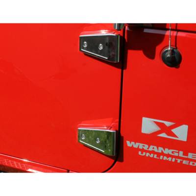 Rugged Ridge - Rugged Ridge 11113.06 8PC Stainless Door Hinge Covers for Jeep Wrangler JK 4DR