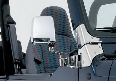 Rampage - Rampage 7504 Half Door Side Mirrors Full Doors Chrome for 87-06 Wrangler TJ/YJ