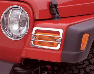 Rampage - Rampage 85460 SS Euro Headlight Guard Kit for 07-18 Jeep Wrangler JK