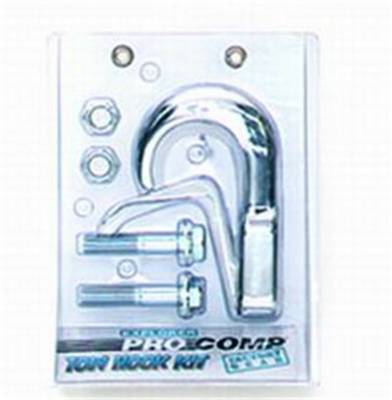 Pro Comp Suspension - Pro Comp Suspension TH6CC Tow Hook 2 Hole Chrome Complete Kit Front