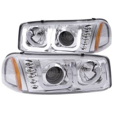 Anzo USA - Anzo USA 111304 Projector Headlight Set w/U-Bar Halo Chrome Sierra/Yukon/XL