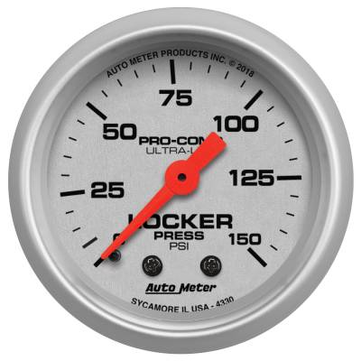 AutoMeter - AutoMeter 4330 Ultra-Lite Air Locker Mechanical Pressure Gauge 0-150 PSI 2-1/16"