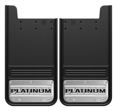 Gatorback - Gatorback 12"x23" Universal Black Mud Flaps Platinum Logo GA1223PL