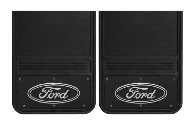Gatorback - Gatorback 14"x18" Universal Black Mud Flaps Ford Oval Logo GB1418F-FULL
