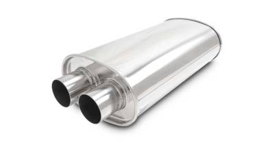 Vibrant Performance - Vibrant 10534 STREETPOWER Oval Muffler 2.25" I/O Dual In/Out 15" Body Length