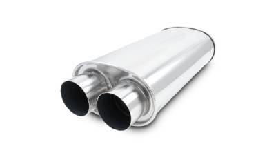 Vibrant Performance - Vibrant 10535 STREETPOWER Oval Muffler 2.5" I/O Dual In/Out 15" Body Length