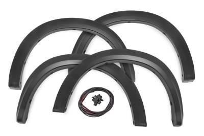 Rough Country Suspension Systems - Rough Country Sport Fender Flares Black for 09-18 RAM 1500 S-D10912
