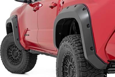 Rough Country Suspension Systems - Rough Country F-T12421 Black Pocket Fender Flares for 24+ Toyota Tacoma