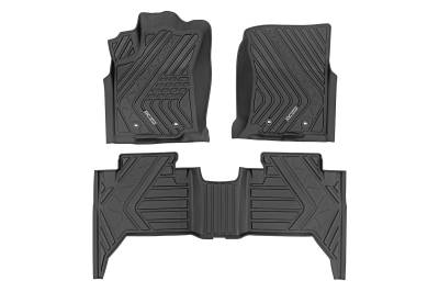 Rough Country Suspension Systems - Rough Country Front/Rear Floor Liners Black for 16-23 Tacoma Double FF-71216