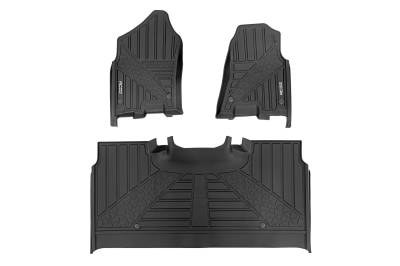 Rough Country Suspension Systems - Rough Country Front/Rear Floor Liners Black 19-24 RAM 1500 Crew FF-31422